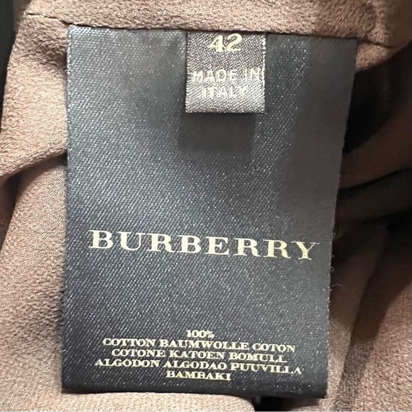 Burberry Batik Brown Mesh Detail Sleeveless Dress Women’s 42 - Picture 11 of 12